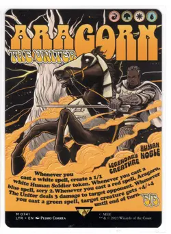 MTG Aragorn, the Uniter (Borderless Poster), The Lord of the Rings (LTR) LotR NM - Image 1
