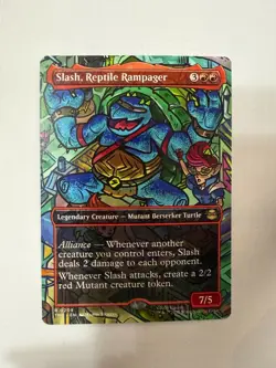 Slash, Reptile Rampager (Borderless) MTG: Teenage Mutant TMNT -SHIPS NOW! - Image 1