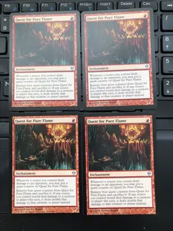 Quest For Pure Flame X4 Zendikar Ex+/NM Condition See Pics Front / Back - Image 1