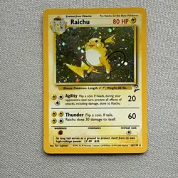 Pokemon TCG Raichu Base Set 2 16/130 Holo Rare LP - Image 1