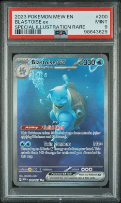 PSA 9 MINT 2023 POKEMON MEW EN-151 #200 BLASTOISE ex SPECIAL ILLUSTRATION RARE - Image 1