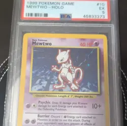Pokemon Base Set Mewtwo Holo Rare 010/102 PSA 5 1999 English - Image 1