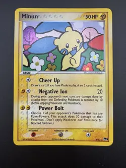 Minun 11/17 POP Series 3 Rare Holo Promo 2006 Pokemon Card - MP - Image 1