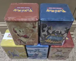 Pokemon Stacking Tin Lot of 5 - Fighting Fire Darkness Water Lightning - Sealed - Image 2