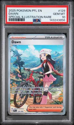 2025 POKEMON PFL EN-PHANTASMAL FLAMES SPECIAL ILLUSTRATION RARE #129 DAWN PSA 10 - Image 1
