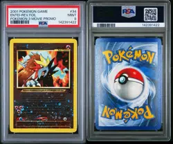 2001 POKEMON GAME MOVIE POKEMON 3 MOVIE PROMO #34 ENTEI-REVERSE FOIL PSA 9 - Image 3
