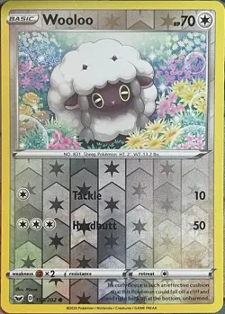 Wooloo Reverse Holo - 153/202 - Sword & Shield Base Pokemon 2020 - Image 1