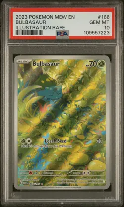 2023 Pokemon Bulbasaur Illustration Rare #166 EN-151 Promo – PSA 10 Gem Mint - Image 1