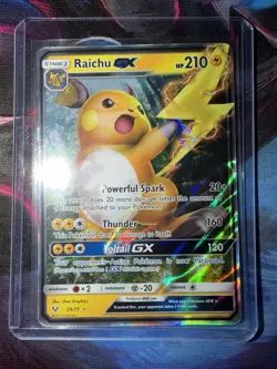 Pokemon TCG Raichu GX Shining Legends Ultra Rare Holo 29/73 210 HP - Image 1