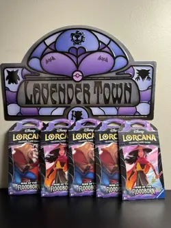 LOT OF 5 - DISNEY LORCANA RISE OF THE FLOODBORN SEALED SLEEVED BOOSTER PACKS - Image 1