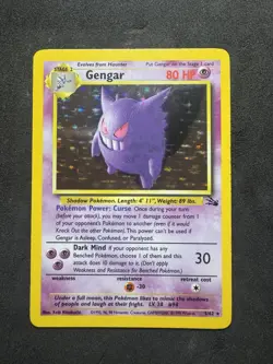 Pokemon Gengar TCG Fossil Holo Card 5/62 Unlimited Holo Rare - Image 1
