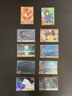 18 Topps 1999 Pokemon trading cards. 7 chrome, 5 rainbow, 6 regular - Image 1