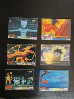18 Topps 1999 Pokemon trading cards. 7 chrome, 5 rainbow, 6 regular - Image 3