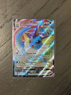 Pokemon TCG Vaporeon VMAX Evolving Skies Holo Ultra Rare Card 030/203 - Image 1