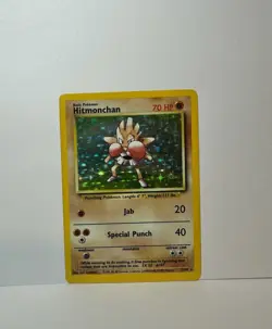 Pokemon TCG Hitmonchan Base Set Holo Unlimited Rare Card 7/102 lp - Image 1