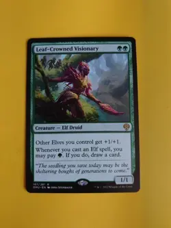 Leaf-Crowned Visionary - DMU rare elf druiid Magic the Gathering Card. - Image 1