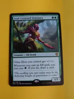Leaf-Crowned Visionary - DMU rare elf druiid Magic the Gathering Card. - Image 2