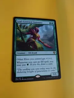Leaf-Crowned Visionary - DMU rare elf druiid Magic the Gathering Card. - Image 3