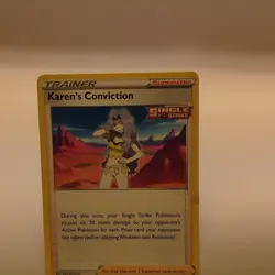 Pokemon Karen's Conviction Trainer-Supporter Single Strike English TCG Card - Image 1