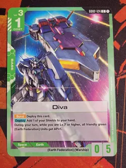Gundam Card Game DIva Green - NONFOIL - Dual Impact GD02-124 - Image 1