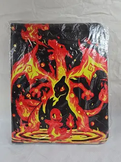 Pokemon Dual Sided Card Binder Zippered Album Red Charmander & Blue Squirtle - Image 1