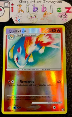 Quilava 60/123 LP Reverse Holo Mysterious Treasures Pokemon Card! - Image 1