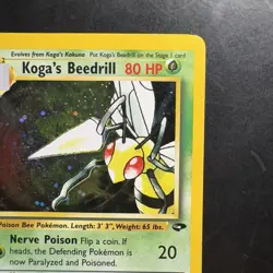 Pokemon Vintage Koga's Beedrill Gym Challenge Unlimited Holo Rare Wotc - Image 3