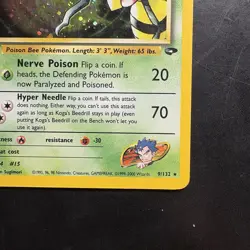 Pokemon Vintage Koga's Beedrill Gym Challenge Unlimited Holo Rare Wotc - Image 4