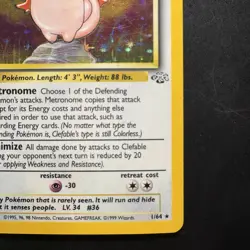 Pokemon Vintage Holo Clefable 01/64 Jungle WotC 1999 - Image 4