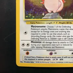 Pokemon Vintage Holo Clefable 01/64 Jungle WotC 1999 - Image 5