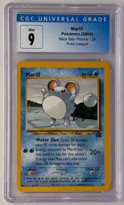 Marill Pokemon (2000) -Black Star Promos #29 - CGC MINT 9 - Image 1
