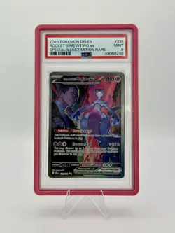 2025 POKEMON DRI EN-DESTINED RIVALS #231 TEAM ROCKET'S MEWTWO EX PSA 9 - Image 1
