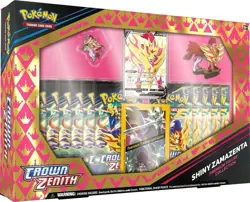Pokemon TCG Crown Zenith Premium Figure Collection Box 11 Packs Shiny Zamazenta - Image 1
