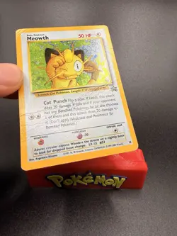 1998 Meowth Promo 10 Black Star Stamped Holo Pokemon TCG HP - Image 2