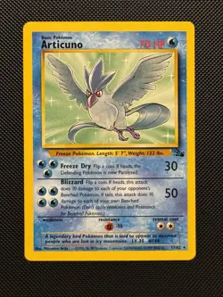 Pokemon TCG Articuno 17/62 Fossil Set Rare Near Mint 1999 WoTC Unlimited - Image 1