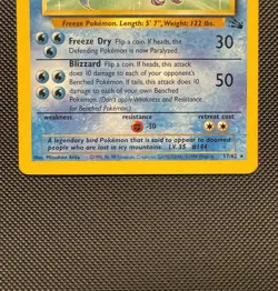Pokemon TCG Articuno 17/62 Fossil Set Rare Near Mint 1999 WoTC Unlimited - Image 4