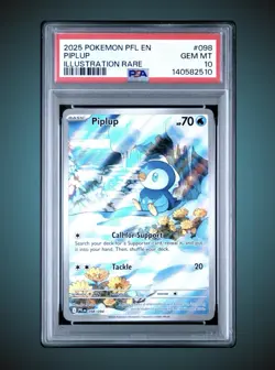 2025 POKEMON PHANTASMAL FLAMES ILLUSTRATION RARE PIPLUP #098/094 PSA 10 - Image 1
