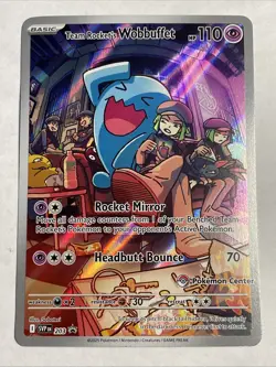 Team Rocket's Wobbuffet SVP 203 Pokemon Center Exclusive Promo - Image 1