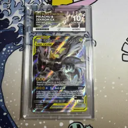 Pokemon Pikachu & Zekrom GX TCG Sun Moon Team Up SM168 Promo ACE 10 PSA - Image 1