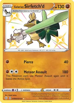 Holofoil - Galarian Sirfetch'd - SV064/SV122 - Shining Fates: Shiny Vault - NM - Image 1