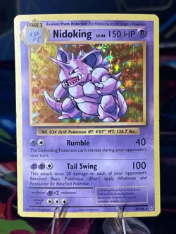 Pokemon Nidoking TCG Reverse Holo Rare Card 45/108 XY Evolutions VERY SHARP!! - Image 1