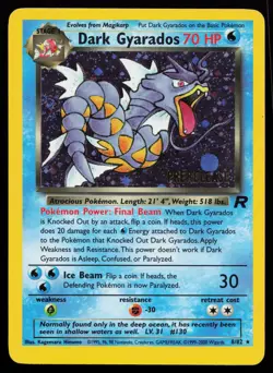 Dark Gyarados (8) 08/82 Holo Rare Team Rocket Pokemon Card - Image 1
