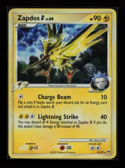 Zapdos G 12/99 Holo Rare Arceus Pokemon Card - Image 1