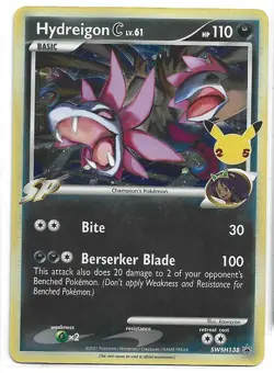Hydreigon C SWSH138 Celebrations Ultra Rare Holo Promo Pokemon Card - Image 1