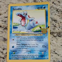 Pokemon Ultra Rare Holo Foil JUMBO Totodile Lv.20 Card 81/111 25th Celebrations - Image 1