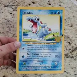 Pokemon Ultra Rare Holo Foil JUMBO Totodile Lv.20 Card 81/111 25th Celebrations - Image 3