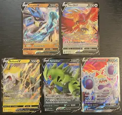 Pokemon V Card Lot 5 Ultra Rare Lucario Tyranitar Ho-Oh Boltund Crabominable NM - Image 1