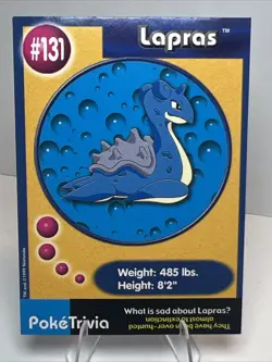 LP Lapras #131 Burger King UNPERFORATED Poke Trivia Card 1999 Pokemon Card - Image 1
