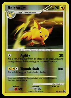 Pokemon Card - Raichu Majestic Dawn 45/100 Uncommon Reverse Holo - Image 1