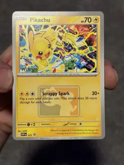 Pikachu Winner Promo 2025 World Championships SVP EN 225 Pokemon Worlds NEW - Image 1